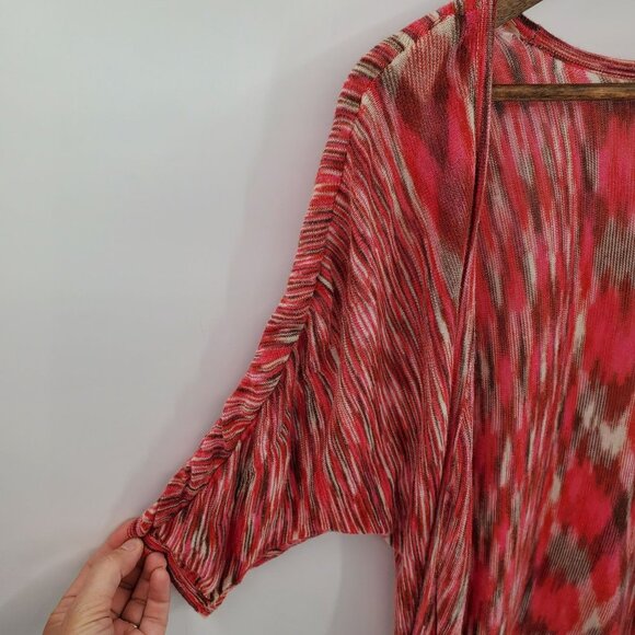 Womens Knit Cardigan Sweater Size PM Red 3/4 Sleeve Lightweight Casual a.n.a - Picture 6 of 12